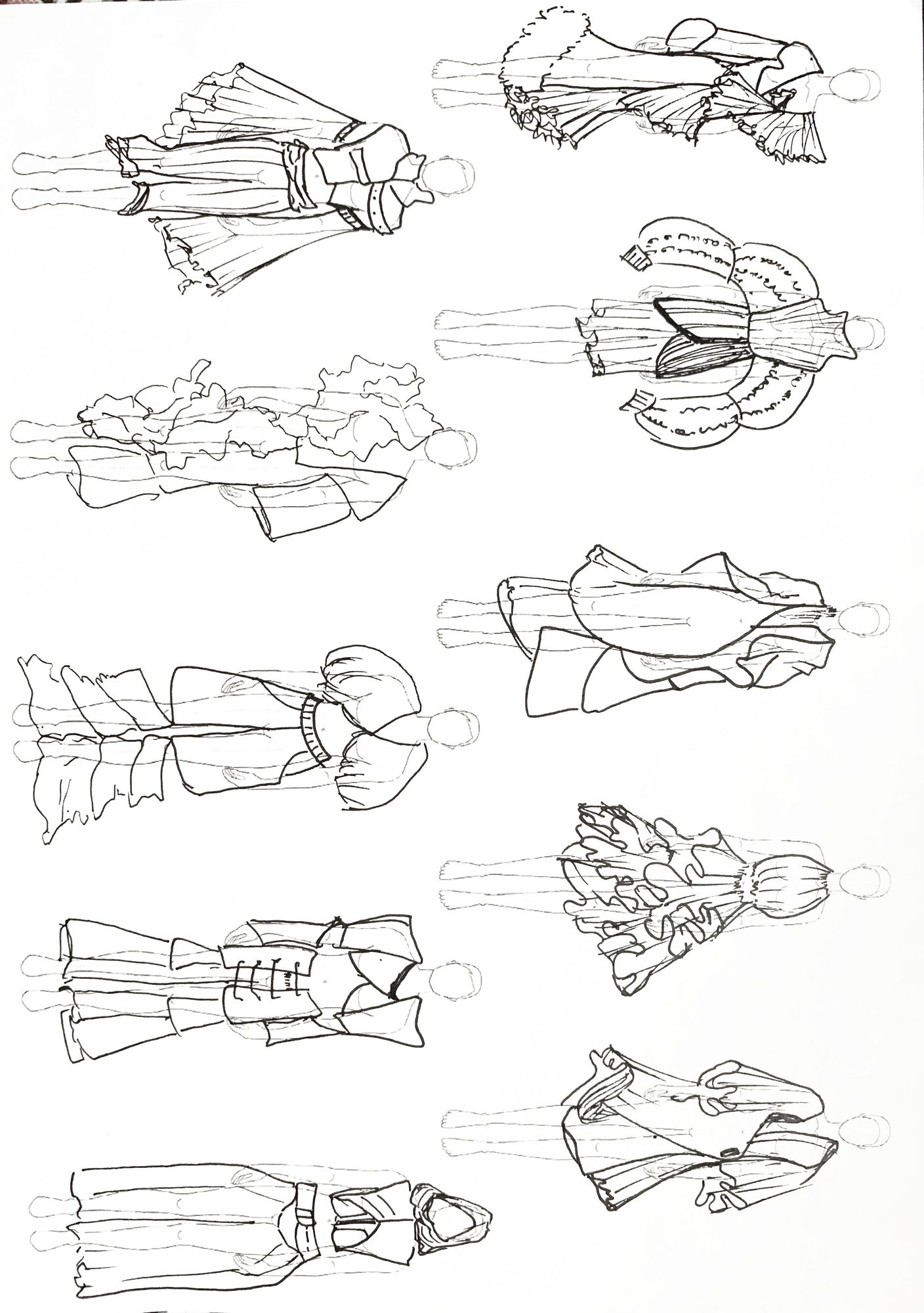Silhouette sketches, sheet 2