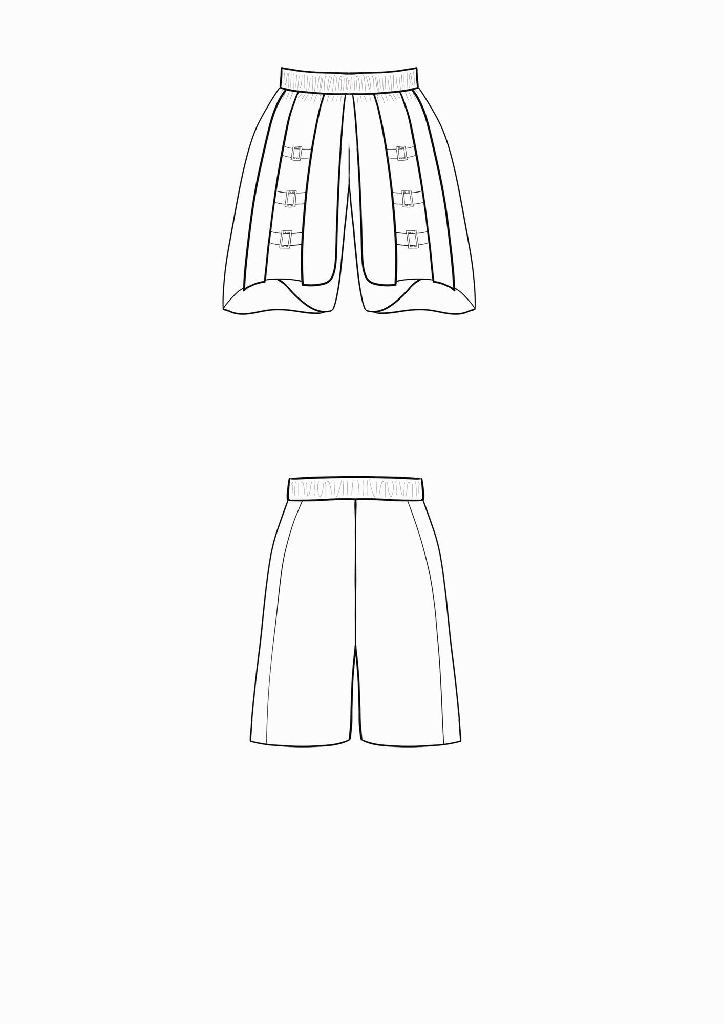Technical flat of the shorts